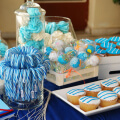 Candy Bar για Βάπτιση Αγοριού σε Ναυτικό θέμα με Cupcakes, Cake pops και Ατομικό Γλυκό Βάπτισης