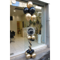 Σύνθεση Κολωνάκι με Μπαλόνια για Εγκαίνια Μαγαζιού και Εκτύπωση Εταιρικού Λογότυπου