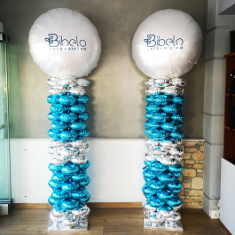Μπαλόνια Κολώνα για Εγκαίνια Round Foil - Δίχρωμη - Για κατάστημα cafe στο Παγκράτι