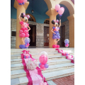 Μπαλόνια για Βάπτιση με θέμα την "Minnie Mouse" για εξωτερικό στολισμό στην εκκλησία