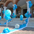 Μπαλόνια για Βάπτιση "Nautical Summer 3" με μπαλονοσυνθέσεις άγκυρες για στολισμό εκκλησίας με ναυτικό θέμα