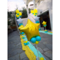Μπαλόνια Βάπτισης "All Stars Baby" με θέμα τα αστέρια σε βεραμάν & κίτρινο