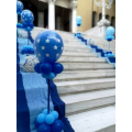Στολισμός με Μπαλόνια Βάπτισης για δίδυμα αγόρια με θέμα τα αστέρια σε μπλε και γαλάζιο