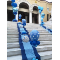 Στολισμός με Μπαλόνια Βάπτισης για δίδυμα αγόρια με θέμα τα αστέρια σε μπλε και γαλάζιο