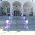Στολισμός Εκκλησίας για κορίτσι με Μπαλόνια Βάπτισης με θέμα τον κύκνο