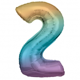 Μπαλόνι αριθμός Νούμερο "2" μεγάλο - Riethmuller - Pastel Rainbow - Κωδικός: A9909700 - Riethmuller 