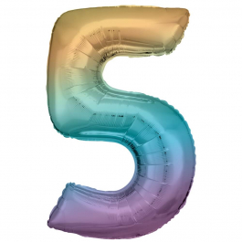 Μπαλόνι αριθμός Νούμερο "5" μεγάλο - Riethmuller - Pastel Rainbow - Κωδικός: A9909703 - Riethmuller 