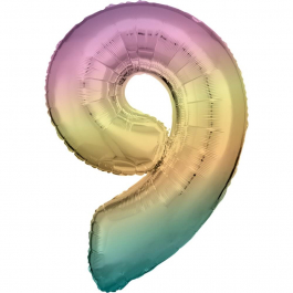 Μπαλόνι αριθμός Νούμερο "9" μεγάλο - Riethmuller - Pastel Rainbow - Κωδικός: A9909707 - Riethmuller 