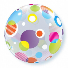 Μπαλόνι Bubble "Polka Dots and Dots" 56εκ. - Κωδικός: 15608 - Qualatex