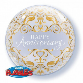 Μπαλόνι Bubble "Happy Anniversary" 56εκ. - Κωδικός: 16660 - Qualatex