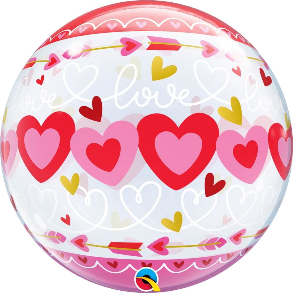 Μπαλόνι Bubble "Love Connected Hearts" 56εκ.