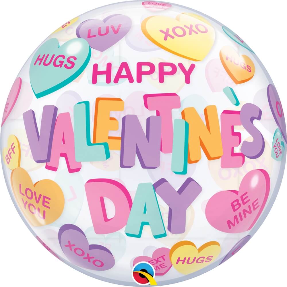 Μπαλόνι Bubble "Valentine's Candy Hearts" 56εκ.