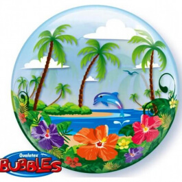 Μπαλόνι Bubble "Tropical Beach" 56εκ. - Κωδικός: 35172 - Qualatex