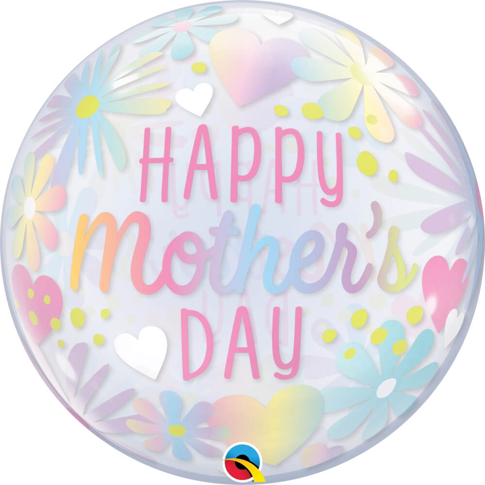 Μπαλόνι Bubble ''Happy Mother's Day Floral Pastel" 56εκ.