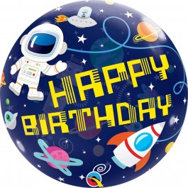 Μπαλόνι Bubble "Birthday Outer Space" 56εκ. - Κωδικός: 13079 - Qualatex