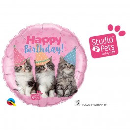 Μπαλόνι Foil "Birthday Kittens" 46εκ. - Κωδικός: 57623 - Qualatex