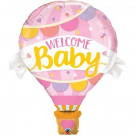 Μπαλόνι Foil "Welcome Baby Pink Balloon" 107εκ. - Κωδικός: 78656 - Qualatex