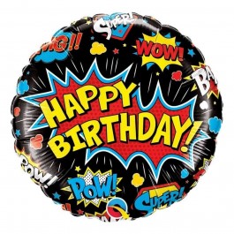 Μπαλόνι Foil "Birthday Super Hero Black" 46εκ. - Κωδικός: 88148 - Qualatex