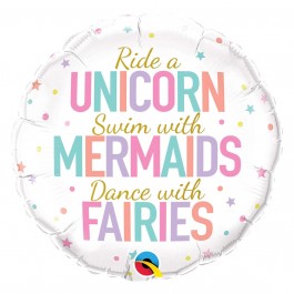 Μπαλόνι Foil "Unicorn Mermaids Fairies" 46εκ. - 97402