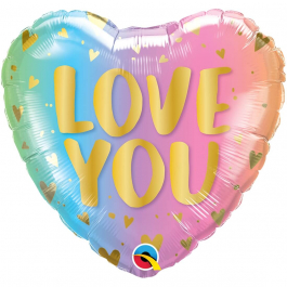Μπαλόνι Foil "Love You Pastel Ombre & Hearts" 46εκ. - Κωδικός: 97433 - Qualatex