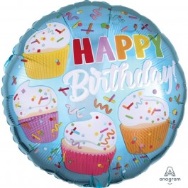 Μπαλόνι Foil "Cupcake Fun Happy Birthday" 46εκ. - Κωδικός: A3817201 - Anagram