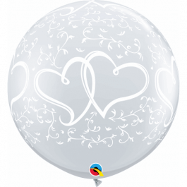 Μπαλόνια Latex γίγας "Entwined Hearts" 76εκ. (2 τεμάχια) - Κωδικός: 31496 - Qualatex