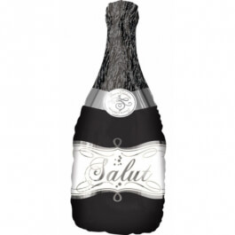Μπαλόνι Foil "Μπουκάλι Σαμπάνιας Salut Μαύρη" 91εκ. - Κωδικός: A5360463 - Anagram