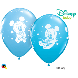 Μπαλόνια Latex "Mickey Mouse Baby Stars" 28εκ. (6 τεμάχια) - Κωδικός: 42839 - Qualatex