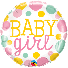 Μπαλόνι Foil "Baby Girl Dots" 46εκ. - Κωδικός: 55388 - Qualatex