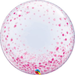 Μπαλόνι Deco Bubble "Pink Confetti" 61εκ. - Κωδικός: 57790 - Qualatex