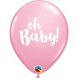 Μπαλόνια Latex "Oh Baby Pink" 28εκ. (6 τεμάχια) - Κωδικός: 58117 - Qualatex