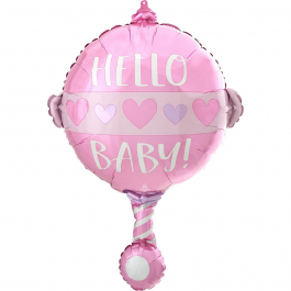 Μπαλόνι Foil "Baby Girl Rattle" 43εκ. x 60εκ. - Κωδικός: A4156001 - Anagram