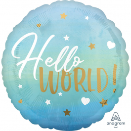 Μπαλόνι Foil "Hello World! Baby Boy" 46εκ. - Κωδικός: A3973001 - Anagram