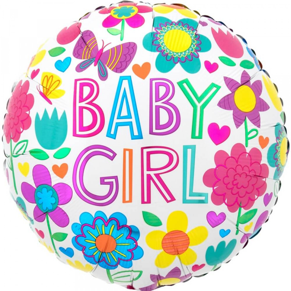 Μπαλόνι Foil "Baby Girl Floral Butterfly" 46εκ. - Κωδικός: A4165301 - Anagram
