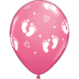 Μπαλόνια Latex "Baby Footprints" 28εκ. (6 τεμάχια) - Κωδικός: 44793 - Qualatex