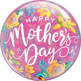 Μπαλόνι Bubble "Happy Mother's Day Colorful Floral" 56εκ. - 82541