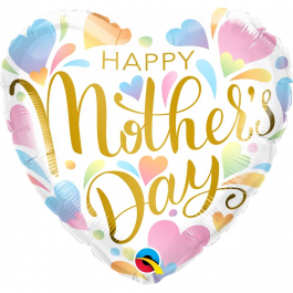 Μπαλόνι Foil "Mother's Day Pastel Hearts" 46εκ. - Κωδικός: 17444 - Qualatex