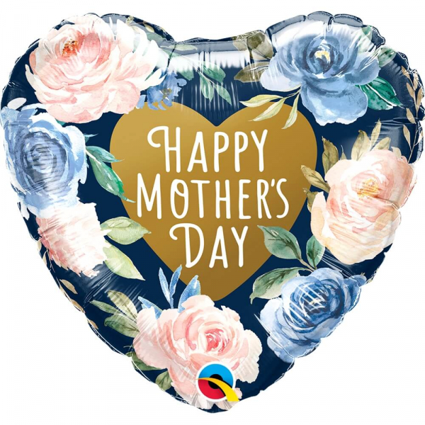 Μπαλόνι Foil "Mother's Day Pink & Blue Roses" 46εκ. - Κωδικός: 21547 - Qualatex