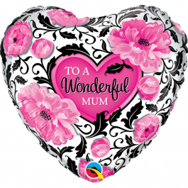 Μπαλόνι Foil "Wonderful Mum Floral Damask" 46εκ. - Κωδικός: 41830 - Qualatex