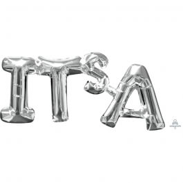 Μπαλόνι Λέξη "IT'S A" - Αnagram - ασημί - Κωδικός: A33107 - Anagram