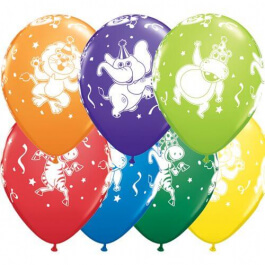 Μπαλόνια Latex "Party Animals Carnival" 28εκ. (6 τεμάχια) - Κωδικός: 18459 - Qualatex
