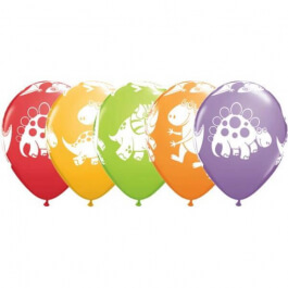 Μπαλόνια Latex "Cute & Cuddly Dinosaurs" 28εκ. (6 τεμάχια) - Κωδικός: 36985 - Qualatex