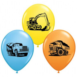 Μπαλόνια Latex "Construction Trucks" 28εκ. (6 τεμάχια) - Κωδικός: 38471 - Qualatex