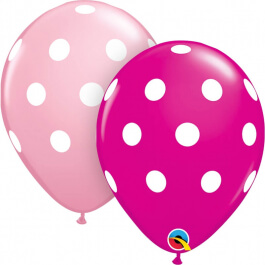 Μπαλόνια Latex "Big Polka Dots" 28εκ. (6 τεμάχια) - Κωδικός: 54138 - Qualatex