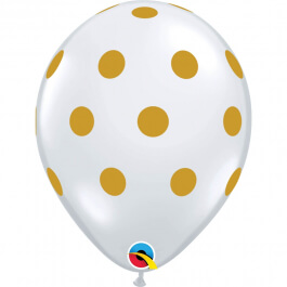 Μπαλόνια Latex "Big Polka Dots" Διάφανα - 28εκ. (6 τεμάχια) - Κωδικός: 56895 - Qualatex