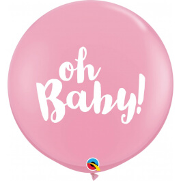 Μπαλόνια Latex γίγας "Oh Baby Girl" 76εκ. (2 τεμάχια) - Κωδικός: 85829 - Qualatex