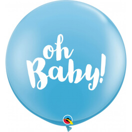 Μπαλόνια Latex γίγας "Oh Baby Boy" 76εκ. (2 τεμάχια) - Κωδικός: 85830 - Qualatex