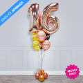 Μπουκέτο με 2 μπαλόνια αριθμούς & τυπωμένα λάτεξ μπαλόνια - Κωδικός: 9603001