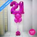 Μπουκέτο με 2 μπαλόνια αριθμούς & μονόχρωμα λάτεξ μπαλόνια - Κωδικός: 9603004