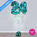 Mπουκέτο με 2 μπαλόνια αριθμούς & λάτεξ μπαλόνια με κονφετί - Κωδικός: 9603008